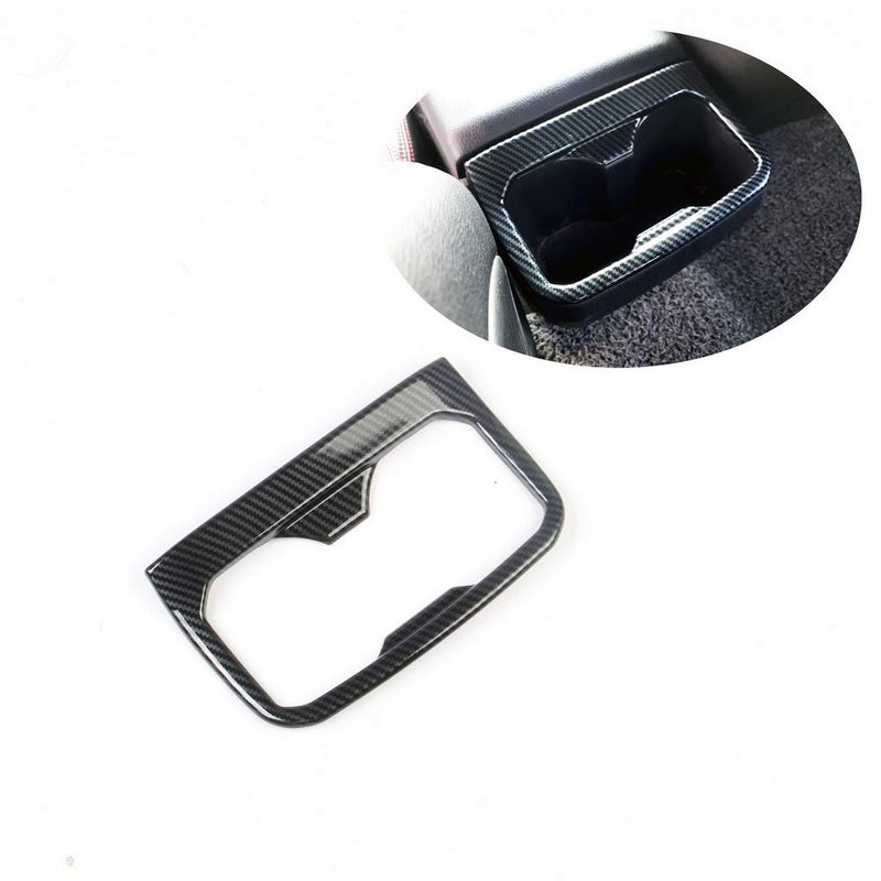 JSTOTRIM Carbon Fiber Look Interior Rear Seat Armrest Cup Holder Cover Trim for Toyota Tacoma 2016-2023 - Image 4